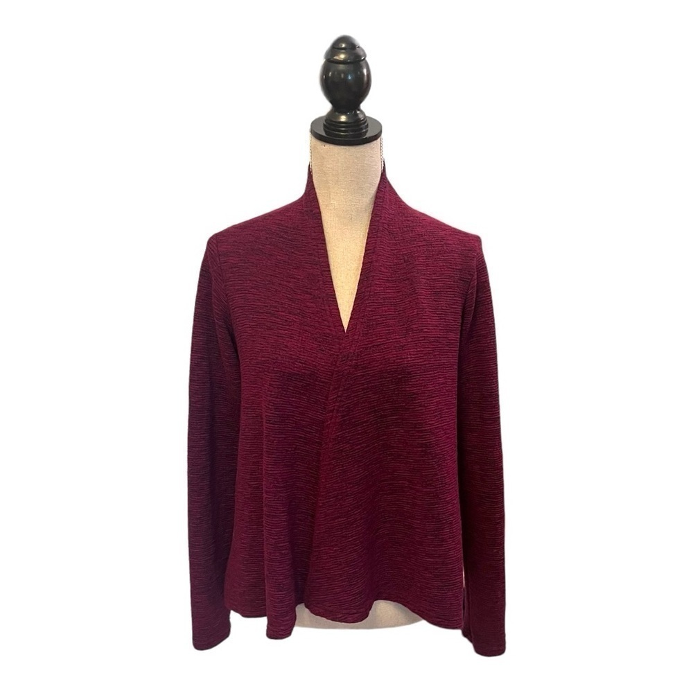 Cut Loose Open Front Lagenlook Cardigan in Claret
